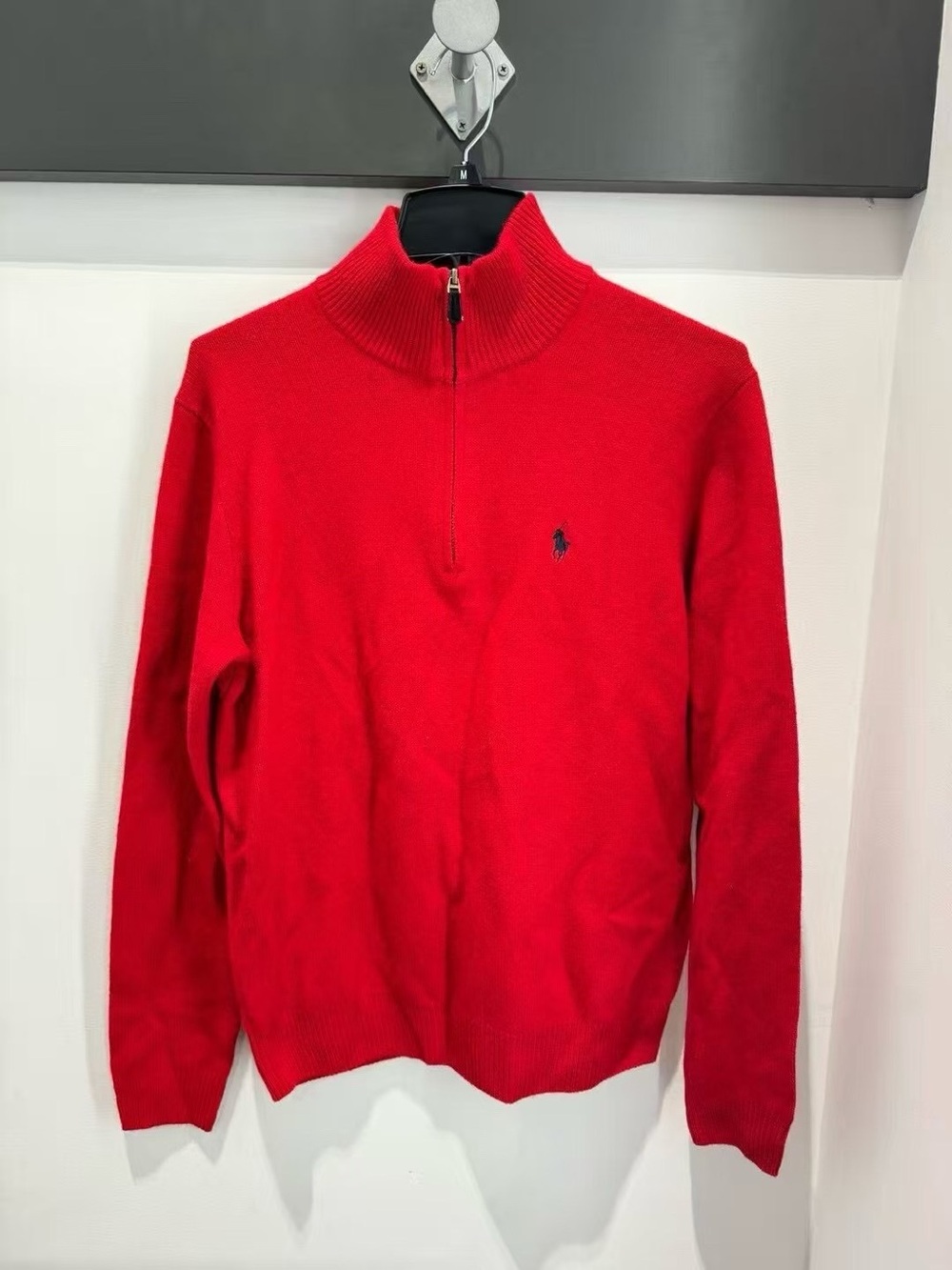 NWT Polo Ralph Lauren Men’s Red Wool Half-Zip Sweater Size S
